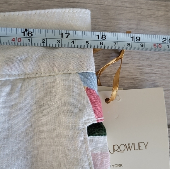 Cynthia Rowley Plus Linen Tropical Floral Print Wide Leg Pants Size 1X - Picture 7 of 9